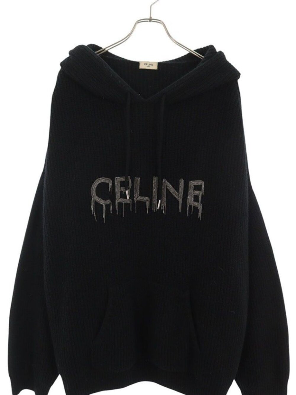 Celine Chain Logo Design Knit Hoodie XL